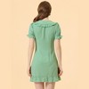 INSPIRE CHIC Women's Plaid Gingham Puff Sleeve Ruffle Peter Pan Collar Vintage Dress - 4 of 4
