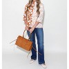 Women's Color Block Animal Print Mock Neck Sweater - Fate - 4 of 4