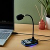 Insten Omnidirectional USB Microphone for Computer with Phone Stand, Adjustable Gooseneck, RGB Lighting, 3.5mm Headphone Output - image 2 of 4