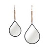 Teardrop Wall Mirrors with Beaded Hanger - Metal & Glass - Casual Home Decor - Decorative Hanging Accent for Bedroom, Living Room, Entryway, or Office - 2 of 4