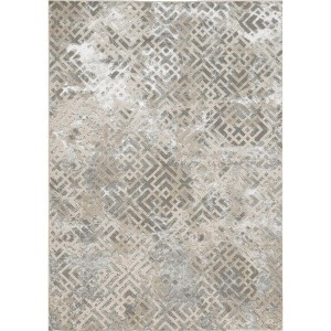 HomeRoots 10' X 13' Sand And Light Blue Geometric Area Rug - 1 of 4