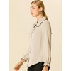 Allegra K Women's Sweet Ruffle Peter Pan Collar Long Sleeves Button Down Shirt - 4 of 4