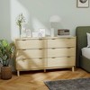 Aghana Digitals White 6-Drawer Fluted Chest with Gold Pulls, 5 Wood Legs - Spacious Storage Dresser - 3 of 4