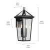 Regence 19.25 inch 2 Light Outdoor Wall Light with Clear Glass in Textured Black - image 2 of 3