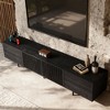 Gaoyangjiaju 70.87 Inch TV Stand for TVs up to 80 Inches with Slatted Doors Storage Media Console for Living Room - 2 of 4