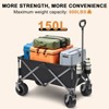 SKONYON Foldable Wagon Cart Collapsible Heavy Duty Utility Cart Extra Large Wheels, Holds Up to 600 Pounds - 2 of 4