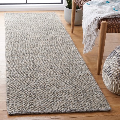 Camel and Grey Handmade Wool Runner Rug, 2'3" x 12'