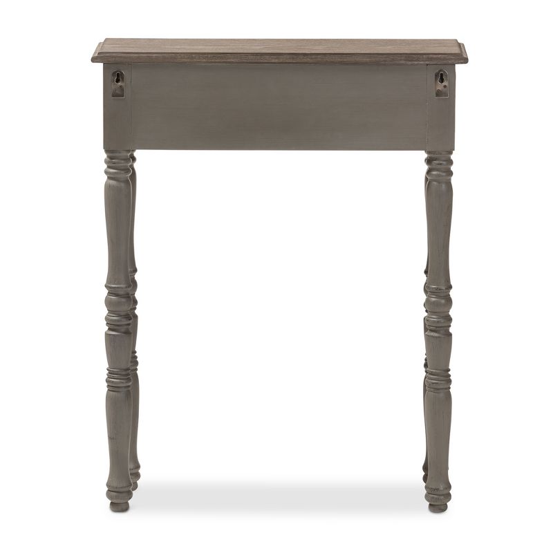 Noemie Country Cottage Farmhouse Finished 1 Drawer Console Table Brown - Baxton Studio, 6 of 13