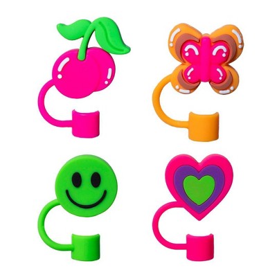 CharCharms 4pk Straw Toppers Green