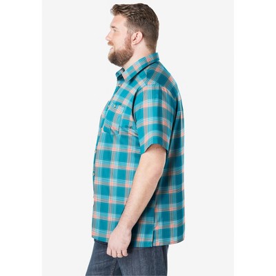 KingSize Short-Sleeve Plaid Shirt