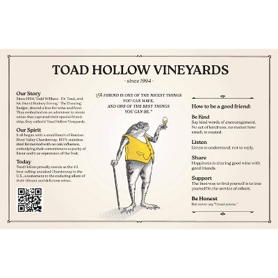 Toad Hollow Chardonnay White Wine - 750ml Bottle