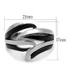 Slickblue Women’s Two-Tone Black and Silver Ring – Abstract Pattern on Polished Stainless Steel Band – Sizes 5–10 - 2 of 4