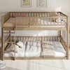 Whisen Wood Detachable Bunk Bed with Ladder and Guardrails - 2 of 4