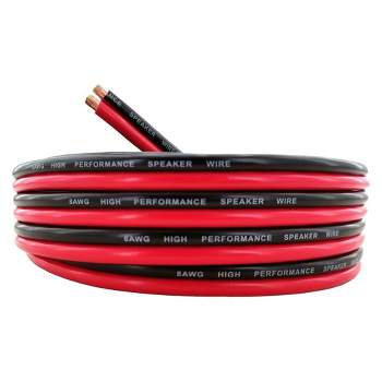 GS Power 8 AWG CCA Bonded Speaker Wire Cable 12 Volt Automotive Wiring for Car Audio Stereo Radio Amplifier, 50 Feet, Red/Black