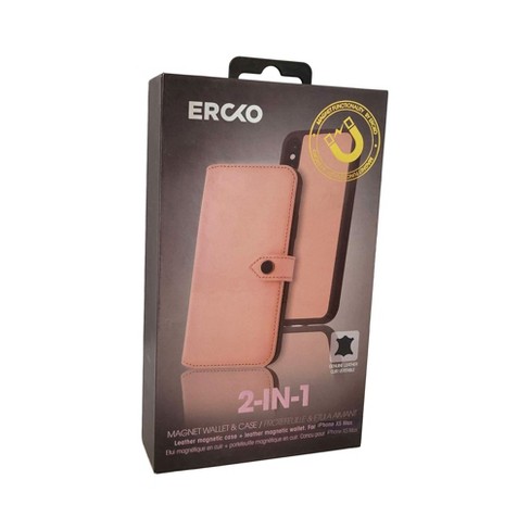 Ercko 2-in-1 Leather Wallet & Detachable Case for iPhone X/Xs - Brown