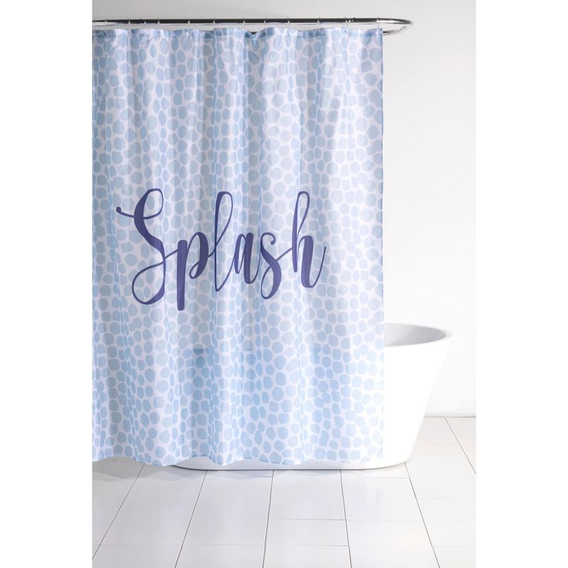 Shiraleah "Splash" Blue Leopard Print Shower Curtain, 2 of 6