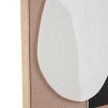 37"x25" Wooden Geometric Textured Framed Wall Art with Abstract Black and White Shapes and Fabric Backing Brown - Olivia & May - 3 of 4