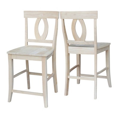 Verona Unfinished Parawood Counter Stool with Cut Out Back
