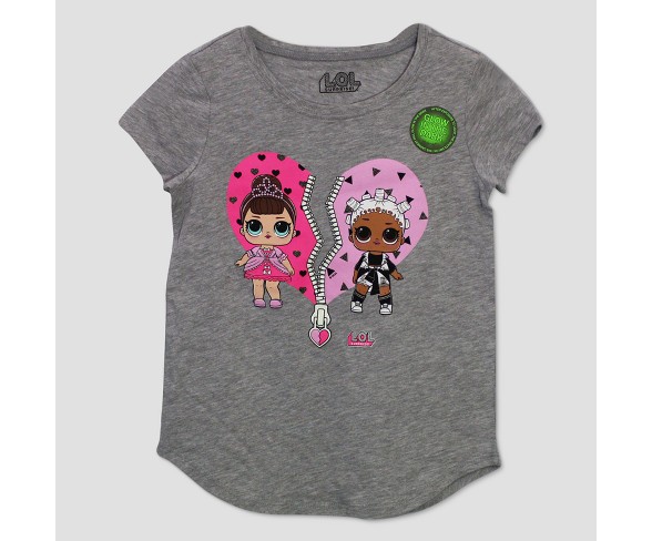 Girls' L.O.L. Surprise! Short Sleeve T-Shirt - Heather Gray XS