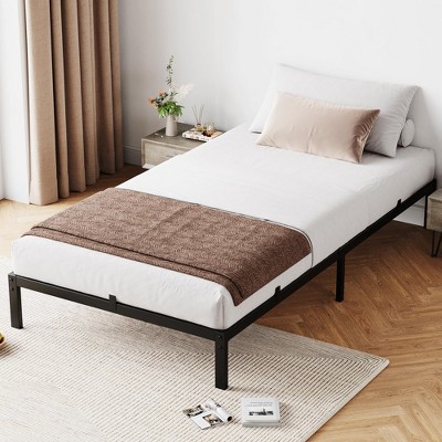 10-Inch Twin/Full/Queen Bed Frame, Heavy Duty Metal Platform Bed with Slats & Under-Bed Storage, No Box Spring Needed