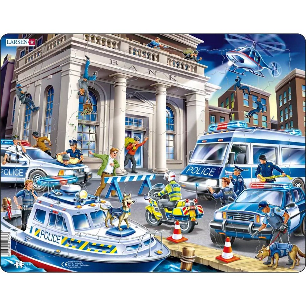 Photos - Jigsaw Puzzle / Mosaic Larsen Puzzles Police Kids Jigsaw Puzzle - 43pc