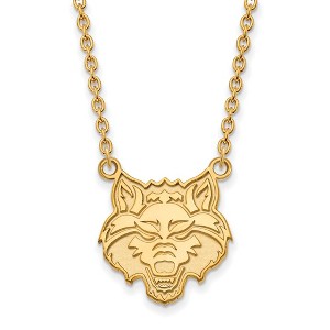 Black Bow Jewelry 14k Yellow Gold Plated Sterling Silver Arkansas State Red Wolves NCAA Necklace 18 Inch - 1 of 4