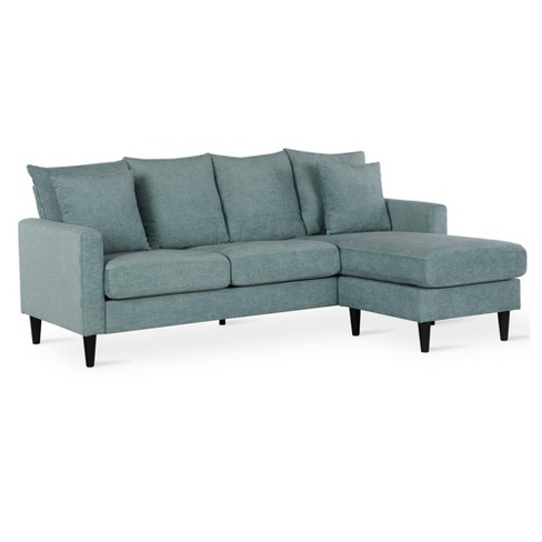 Clifton Reversible Sectional With Pillows Teal Dorel Living Target