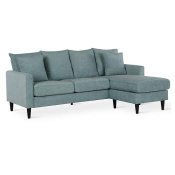 Clifton Reversible Sectional with Pillows Teal - Dorel Living