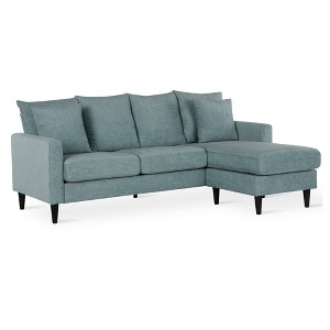 Clifton Reversible Sectional with Pillows Teal - Dorel Living, Blue