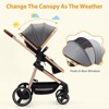 Stroller for Newborn, Convertible Baby Pram with Reversible Seat and One-Hand Fold, High Landscape Toddler Infant Pushchair - 3 of 4