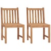 vidaXL Solid Teak Wood Patio Chairs with Cream Color Cushions - Indoor and Outdoor Use - Fine Sanded Finish - 3 of 4
