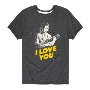 Boys' - Star Wars - Valentine Princess Leia I Love You Short Sleeve Graphic T-Shirt - 1 of 4