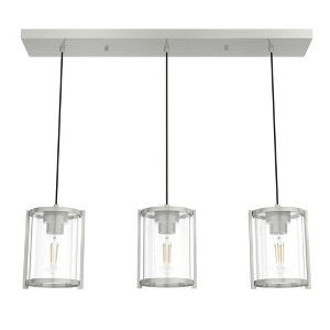 Hunter Fans 9" Astwood Ceiling Light Brushed Nickel - 3-Light Linear Cluster Pendant for Transitional & Farmhouse Spaces - 1 of 1