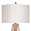 Possini Euro Design Modern Table Lamp with Acrylic Riser 32 1/2" Tall Champagne Gold Off-White Drum Shade for Bedroom Living Room - 3 of 4