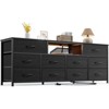 63” Long Dresser TV Stand for 65 to 75 inch TV Black Dresser with 10 Fabric Drawers Chest Closet Center with Power Outlet LED Light - 3 of 4