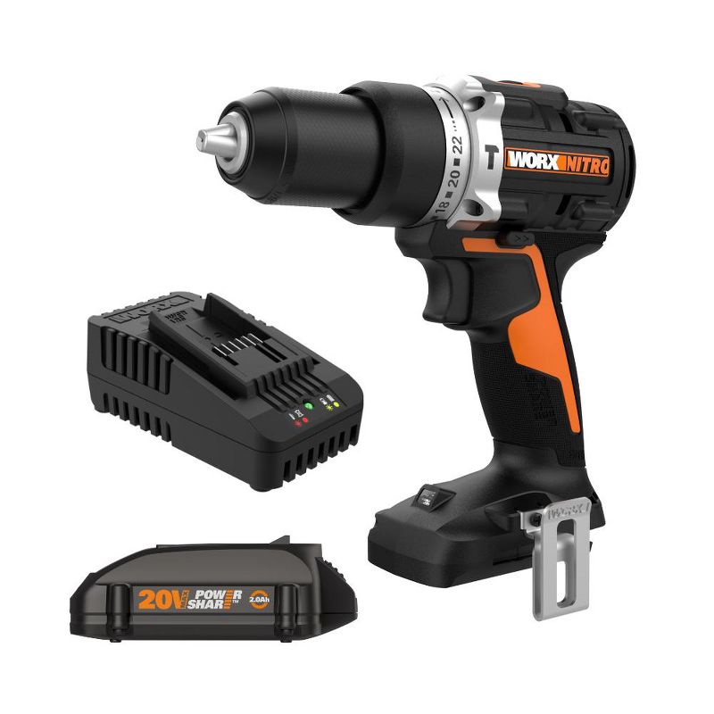 Worx WX352L 20V Power Share 1/2" Cordless Hammer Drill, 1 of 13