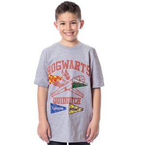Harry Potter Boys' Hogwarts Quidditch Youth Short Sleeve T-Shirt Kids - 1 of 4