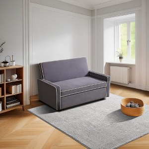 DOMETOUR Light Gray Flannel Living Room Sofabed - 1 of 4