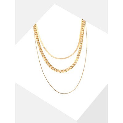 SOHI Women's Gold Everyday Multi-Layer Necklace