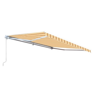 ALEKO 20 X 10 feet Motorized Retractable Patio Awning White Frame 20'x10'