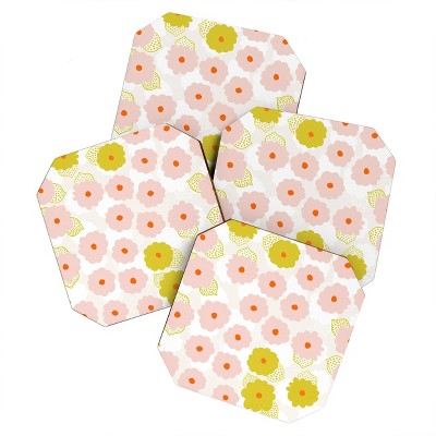 4pk Sunshine Canteen Olivia Flower Child Coasters - society6