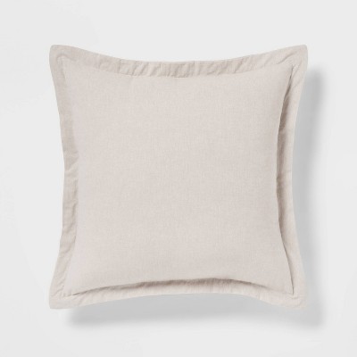 Euro Cotton Linen Blend Chambray Decorative Throw Pillow Natural - Threshold™