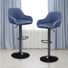Yaheetech 2pcs Upholstered Adjustable Height, Swivel Bar Stools Set - 2 of 4