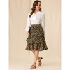 INSPIRE CHIC Women's Floral Layered Elastic Waist Chiffon Ruffle Midi Skirt - 3 of 4