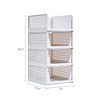 VECELO 4-Tier Plastic Closet Shelf Organizer, Stackable Sweater Storage Closet Drawers, Foldable Wardrobe Organizer, Gray - 3 of 4