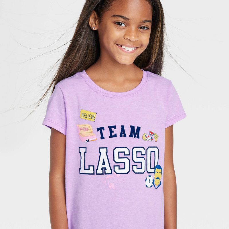 Girls' Ted Lasso Short Sleeve Graphic T-Shirt - Purple, 2 of 4