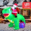 Joyfy 6 FT Christmas Inflatable Outdoor Decoration, Dinosaur with Santa Inflatable with Built-in LEDs for Xmas Party Indoor Outdoor Yard Garden Décor - 4 of 4