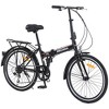 KWPZQEB 24 Inch Folding City Bike, Adult Bike with Steel Frame & Shimano 7 Speed, Lightweight Bike with Front & Rear V-brakes, Folding Bike - 3 of 4