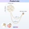 Unique Bargains Cloth Flower Lapel Pin with Gold Badge Tassel Chain Brooches 1.57 inch 1 Pc - 3 of 4