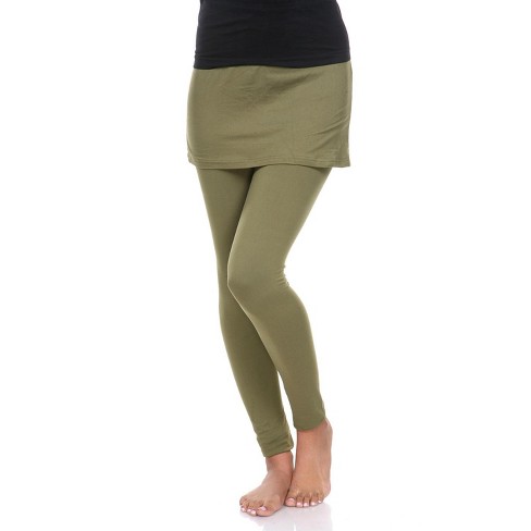 Women's Skirted Leggings Olive Small - White Mark